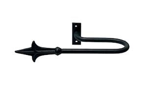 Artisan Extended Spear Black Wrought Iron Holdback