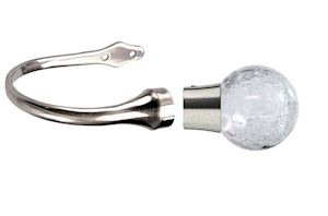 Crystallo Curtain Holdback Satin Steel