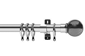 Swish 28mm Elements Curzon Chrome Metal Curtain Pole
