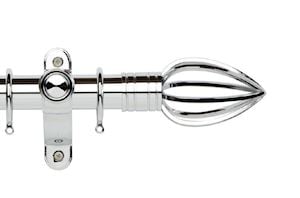 Rolls Galleria Metals 35mm Chrome Caged Spear Curtain Pole