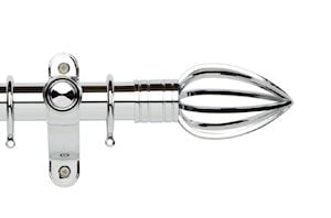 Rolls Galleria Metals 35mm Chrome Caged Spear Curtain Pole - Thumbnail 1