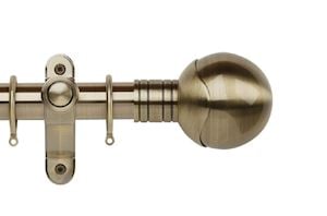 Rolls Galleria Metals 35mm Burnished Brass Orb Curtain Pole - Thumbnail 1