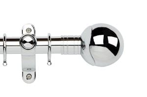 Rolls Galleria Metals 35mm Chrome Orb Curtain Pole - Thumbnail 1