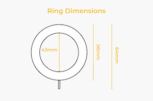 Rolls Galleria 35mm Brushed Silver Lined Curtain Pole Rings - Thumbnail 2
