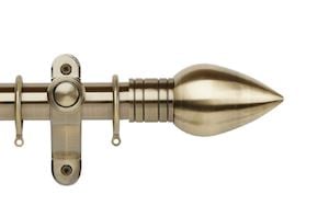 Rolls Galleria Metals 35mm Burnished Brass Teardrop Curtain Pole - Thumbnail 1