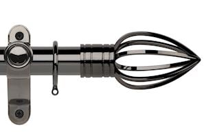 Rolls Galleria Metals 50mm Black Nickel Caged Spear Curtain Pole