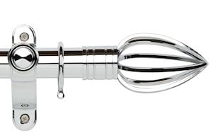 Rolls Galleria Metals 50mm Chrome Caged Spear Curtain Pole