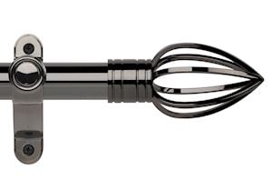 Rolls Galleria Metals 50mm Black Nickel Caged Spear Eyelet Pole