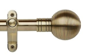 Rolls Galleria Metals 50mm Burnished Brass Ribbed Ball Eyelet Pole