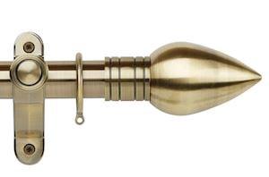 Rolls Galleria Metals 50mm Burnished Brass Teardrop Curtain Pole - Thumbnail 1