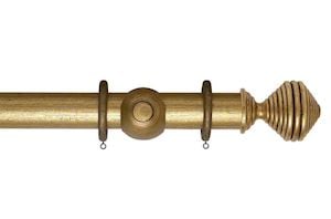 Rolls 35mm Museum Dune Wooden Curtain Pole Antique Gilt - Thumbnail 1