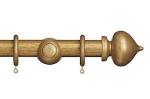 Rolls 35mm Museum Florence Wooden Curtain Pole Antique Gilt - Thumbnail 1