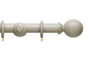 Hallis 35mm Origins Ball Flint Grey Wooden Curtain Pole - Thumbnail 1