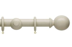 Hallis 35mm Origins Ball Limestone Wooden Curtain Pole