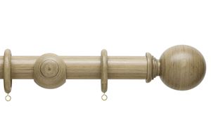 Hallis 35mm Origins Ball Quarry Stone Wooden Curtain Pole - Thumbnail 1