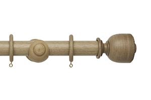 Hallis 35mm Origins Tulip Urn Millstone Grey Wooden Curtain Pole