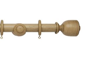 Hallis 35mm Origins Tulip Urn Quarry Stone Wooden Curtain Pole