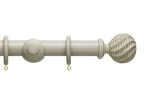 Hallis 35mm Origins Ammonite Flint Grey Wooden Curtain Pole - Thumbnail 1