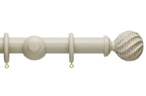 Hallis 35mm Origins Ammonite Limestone Wooden Curtain Pole - Thumbnail 1