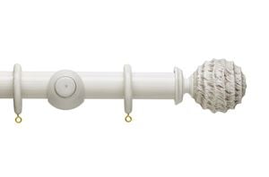 Hallis 35mm Origins Fossil Ball Chalk Stone Wooden Curtain Pole - Thumbnail 1