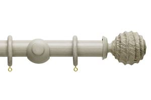 Hallis 35mm Origins Fossil Ball Flint Grey Wooden Curtain Pole - Thumbnail 1