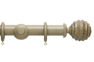 Hallis 35mm Origins Fossil Ball Millstone Grey Wooden Curtain Pole