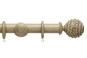 Hallis 35mm Origins Fossil Ball Quarry Stone Wooden Curtain Pole - Thumbnail 1