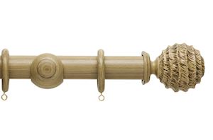 Hallis 35mm Origins Fossil Ball Shale Wooden Curtain Pole - Thumbnail 1