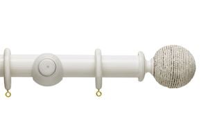 Hallis 35mm Origins Twine Chalk Stone Wooden Curtain Pole