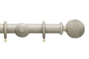 Hallis 35mm Origins Twine Flint Grey Wooden Curtain Pole - Thumbnail 1