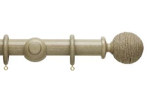 Hallis 35mm Origins Twine Millstone Grey Wooden Curtain Pole - Thumbnail 1