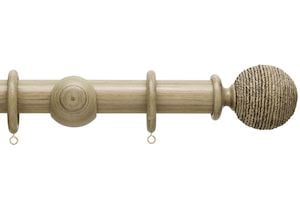 Hallis 35mm Origins Twine Quarry Stone Wooden Curtain Pole - Thumbnail 1