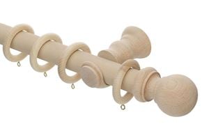 Rolls 35mm Unfinished Wooden Curtain Pole - Thumbnail 1