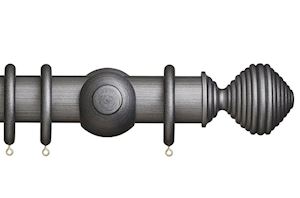 Rolls 45mm Museum Dune Wooden Curtain Pole Satin Pewter - Thumbnail 1