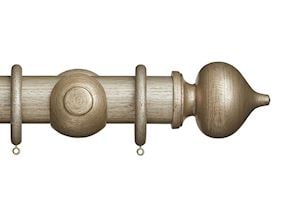 Rolls 45mm Museum Florence Wooden Curtain Pole Antique Silver