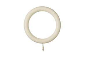 Rolls 55mm Museum Plain Ball Wooden Curtain Pole Antique White - Thumbnail 2