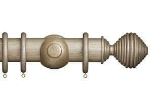 Rolls 45mm Museum Dune Wooden Curtain Pole Antique Silver - Thumbnail 1