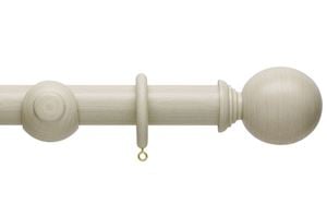 Hallis 45mm Origins Ball Limestone Wooden Curtain Pole - Thumbnail 1
