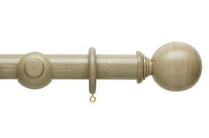 Hallis 45mm Origins Ball Millstone Grey Wooden Curtain Pole - Thumbnail 1