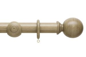 Hallis 45mm Origins Ball Quarry Stone Wooden Curtain Pole - Thumbnail 1