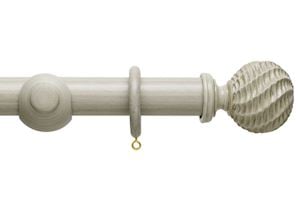 Hallis 45mm Origins Ammonite Flint Grey Wooden Curtain Pole - Thumbnail 1