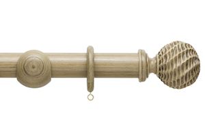 Hallis 45mm Origins Ammonite Quarry Stone Wooden Curtain Pole - Thumbnail 1