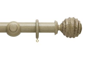 Hallis 45mm Origins Fossil Ball Millstone Grey Wooden Curtain Pole - Thumbnail 1