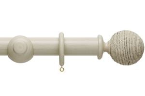 Hallis 45mm Origins Twine Limestone Wooden Curtain Pole - Thumbnail 1