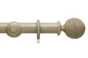 Hallis 45mm Origins Twine Millstone Grey Wooden Curtain Pole