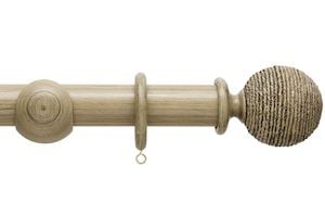 Hallis 45mm Origins Twine Quarry Stone Wooden Curtain Pole - Thumbnail 1