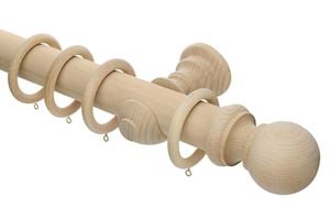 Rolls 50mm Unfinished Wooden Curtain Pole - Thumbnail 1