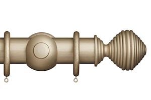 Rolls 55mm Museum Dune Wooden Curtain Pole Satin Oyster