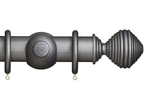 Rolls 55mm Museum Dune  Wooden Curtain Pole Satin Pewter