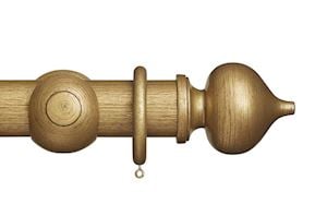 Rolls 55mm Museum Florence Wooden Curtain Pole Antique Gilt - Thumbnail 1